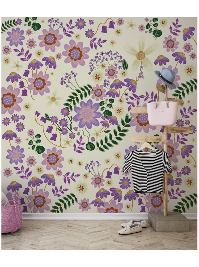 Papier peint panoramique - disney minnie mouse gardening club beige - taille: 250 x 250 cm Multicolore - Kiabi