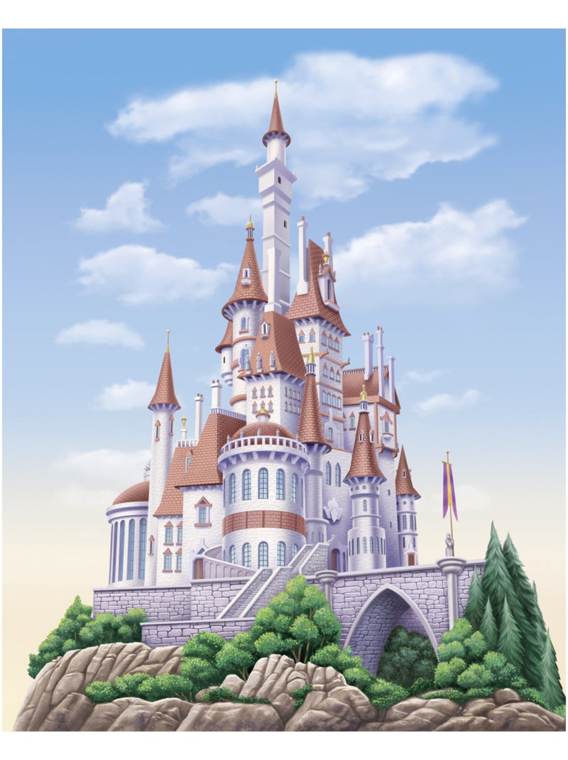 Papier peint panoramique - disney princess belle castle - taille: 200 x 250 cm Multicolore - Kiabi