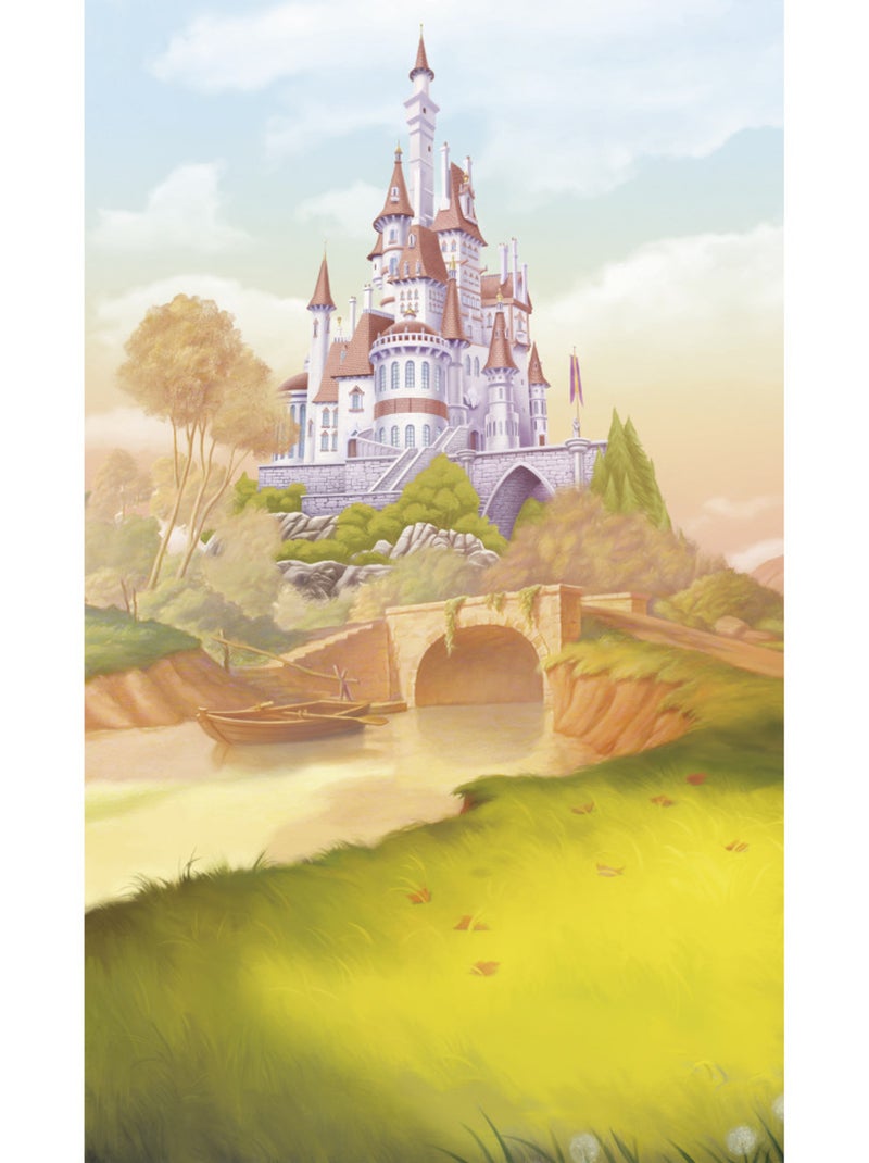 Papier peint panoramique - disney princess belle castle river - taille: 150 x 250 cm Multicolore - Kiabi