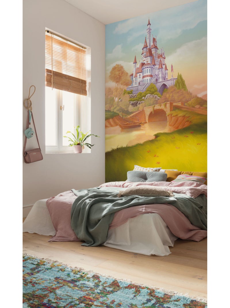 Papier peint panoramique - disney princess belle castle river - taille: 150 x 250 cm Multicolore - Kiabi