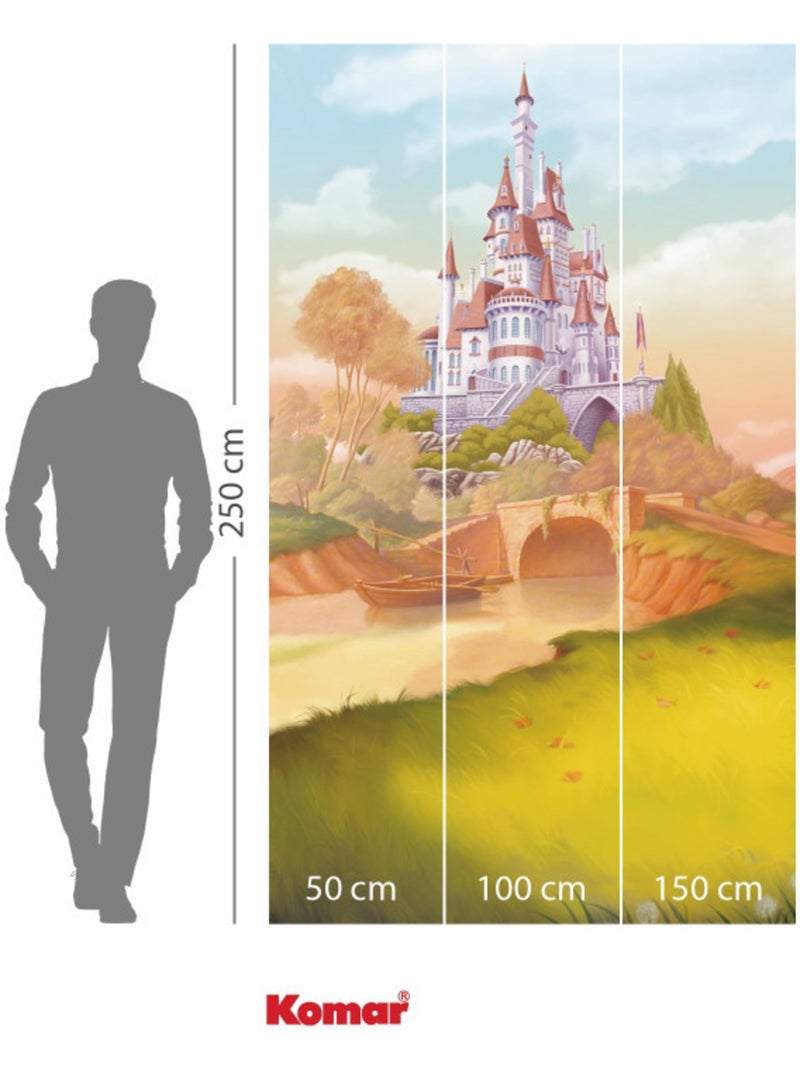 Papier peint panoramique - disney princess belle castle river - taille: 150 x 250 cm Multicolore - Kiabi