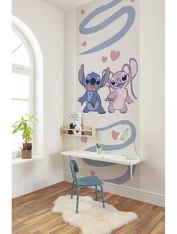 Papier peint panoramique - disney stitch together forever - taille: 100 x 250 cm