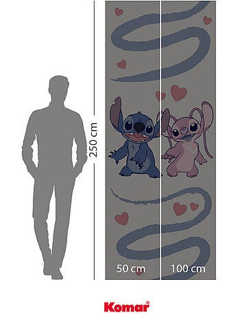 Papier peint panoramique - disney stitch together forever - taille: 100 x 250 cm