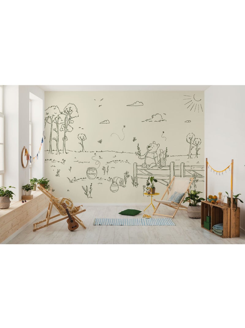 Papier peint panoramique - Disney Winnie l'ourson Bee at One with Nature - Taille: 400 x 250 cm Multicolore - Kiabi