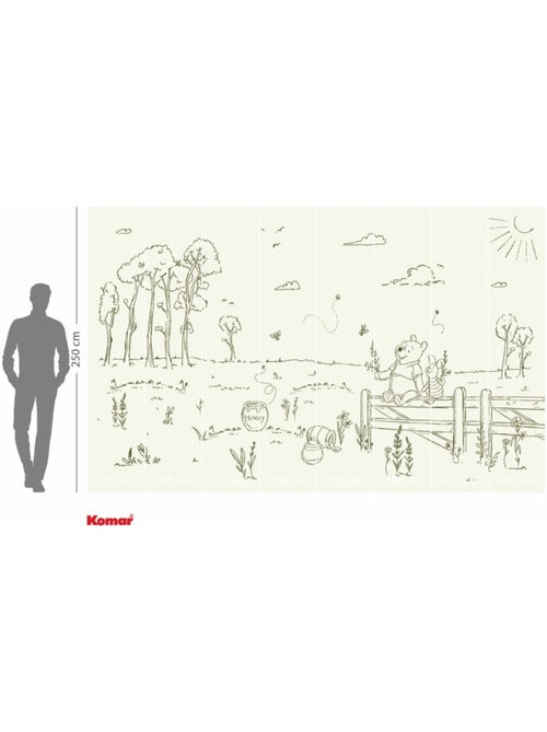 Papier peint panoramique - Disney Winnie l'ourson Bee at One with Nature - Taille: 400 x 250 cm - Kiabi