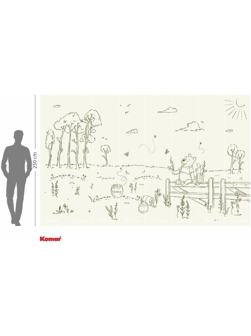 Papier peint panoramique - Disney Winnie l'ourson Bee at One with Nature - Taille: 400 x 250 cm Multicolore - Kiabi