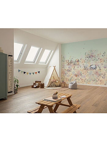 Papier peint panoramique - Disney Winnie l'ourson Flowerfield - Taille: 300 x 250 cm