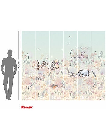 Papier peint panoramique - Disney Winnie l'ourson Flowerfield - Taille: 300 x 250 cm