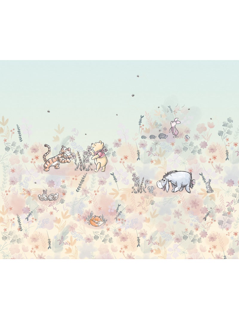 Papier peint panoramique - Disney Winnie l'ourson Flowerfield - Taille: 300 x 250 cm Multicolore - Kiabi