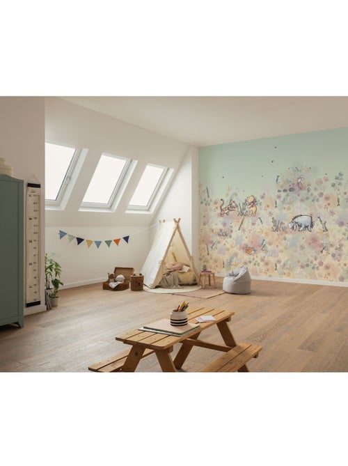 Papier peint panoramique - Disney Winnie l'ourson Flowerfield - Taille: 300 x 250 cm - Kiabi