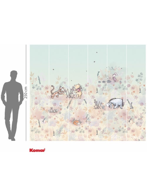 Papier peint panoramique - Disney Winnie l'ourson Flowerfield - Taille: 300 x 250 cm - Kiabi