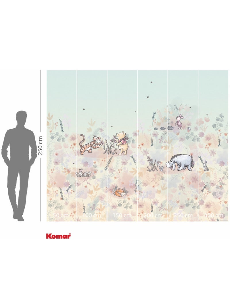 Papier peint panoramique - Disney Winnie l'ourson Flowerfield - Taille: 300 x 250 cm Multicolore - Kiabi