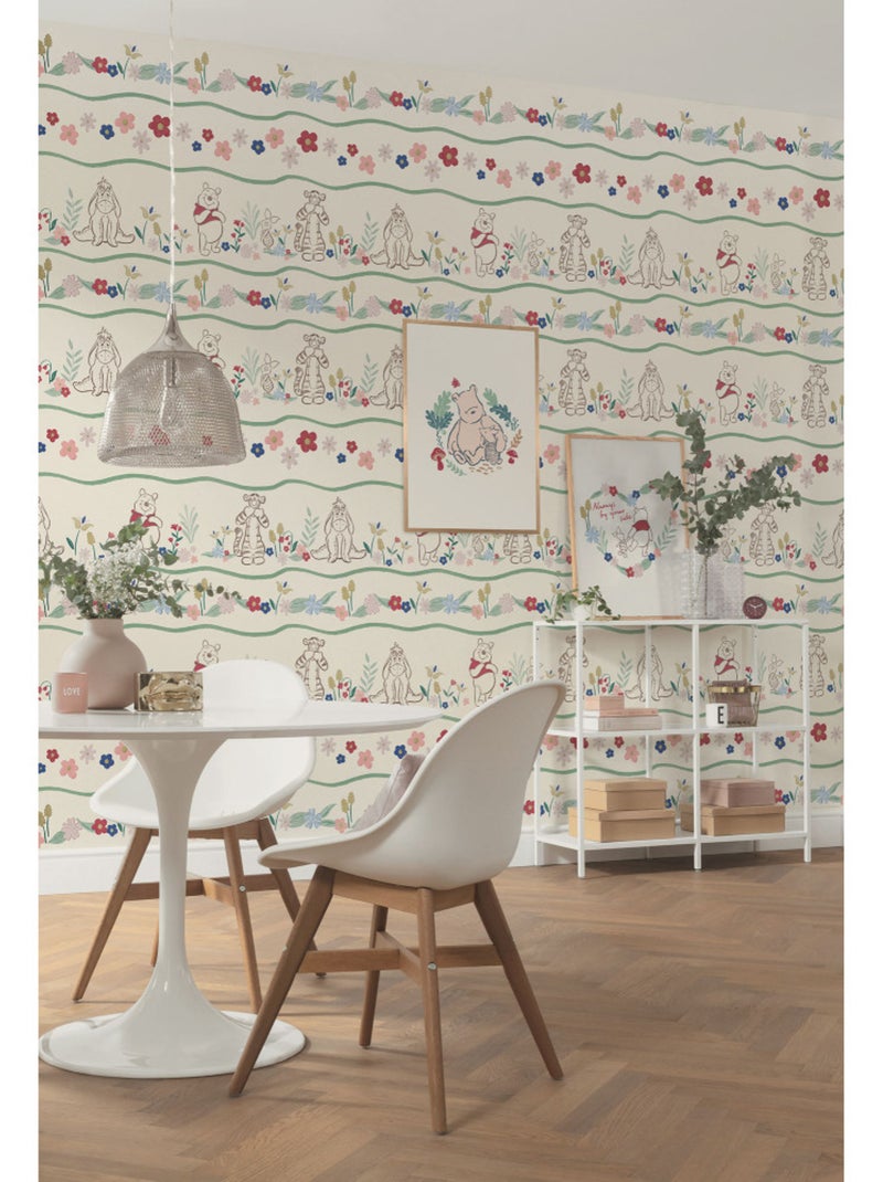 Papier peint panoramique - Disney Winnie l'ourson Friends in Garden - Taille: 300 x 250 cm Multicolore - Kiabi
