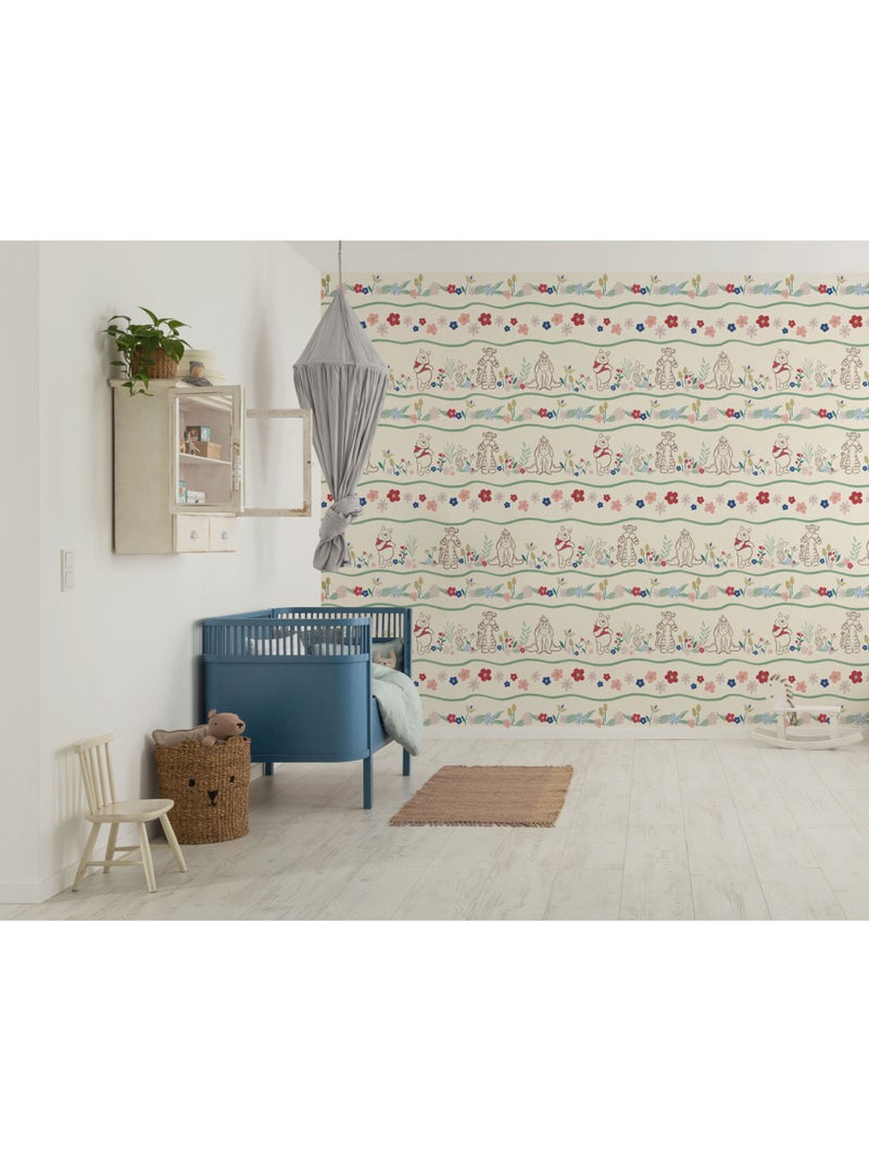 Papier peint panoramique - Disney Winnie l'ourson Friends in Garden - Taille: 300 x 250 cm Multicolore - Kiabi