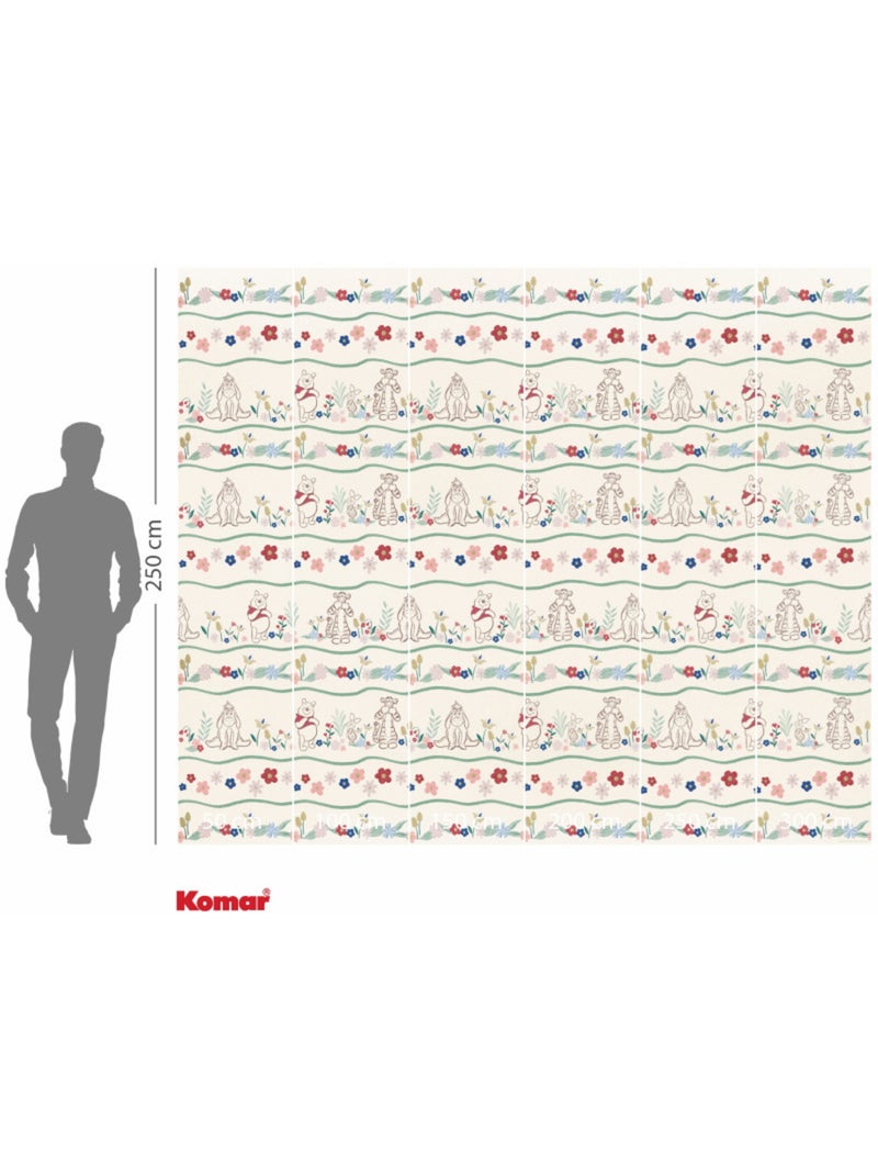 Papier peint panoramique - Disney Winnie l'ourson Friends in Garden - Taille: 300 x 250 cm Multicolore - Kiabi