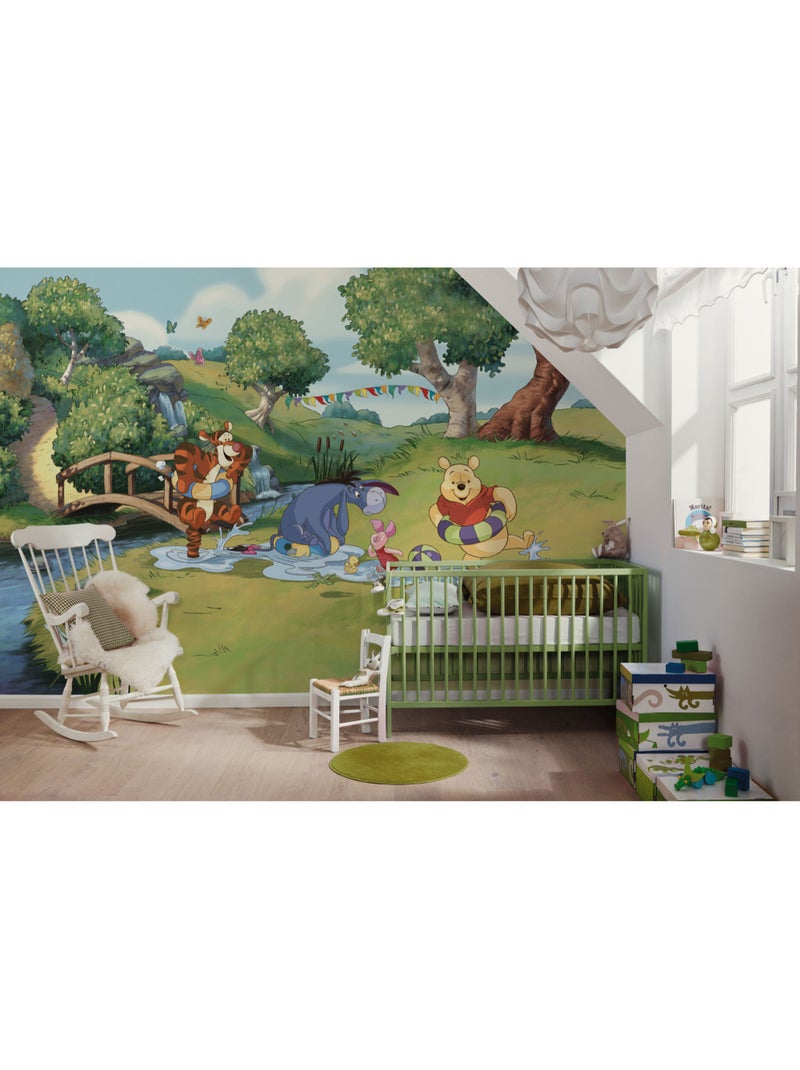 Papier peint panoramique - Disney Winnie l'ourson Friendship and Fun - Taille: 350 x 250 cm Multicolore - Kiabi