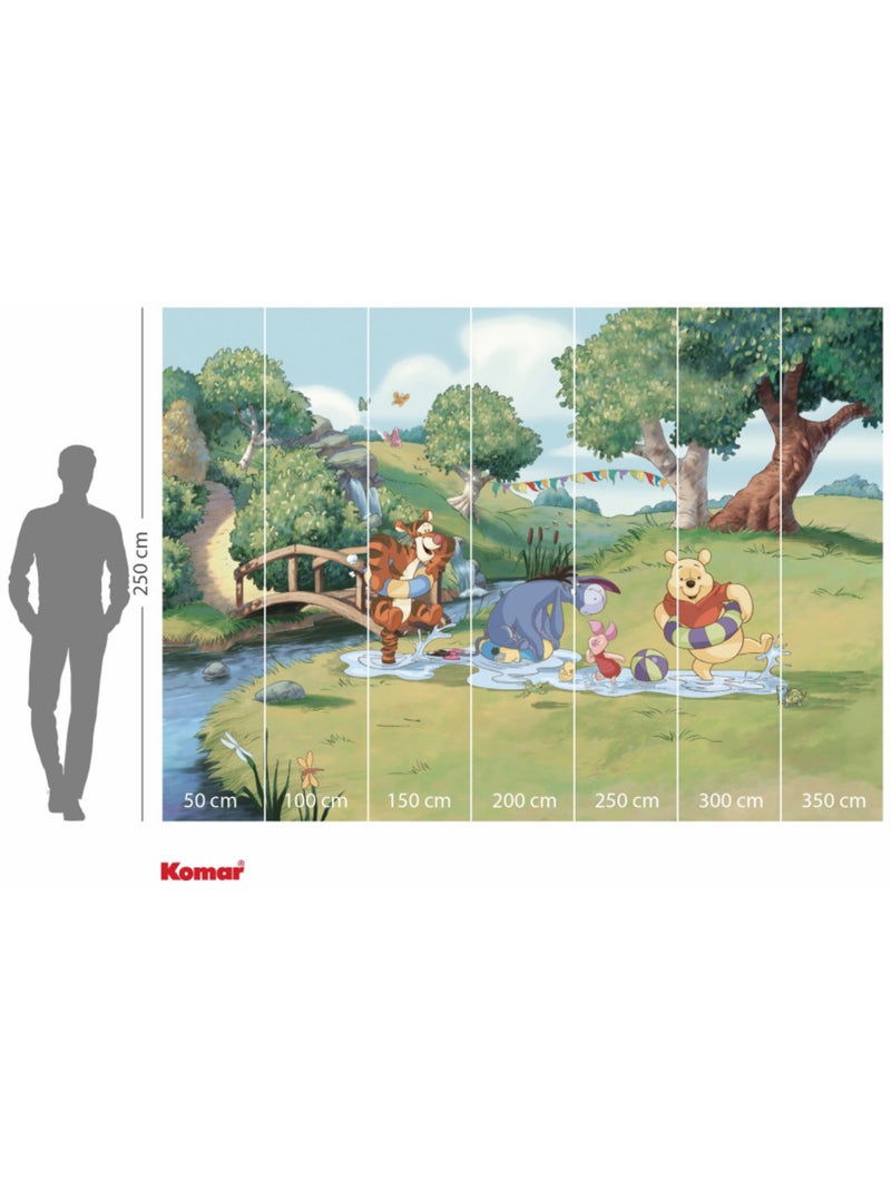 Papier peint panoramique - Disney Winnie l'ourson Friendship and Fun - Taille: 350 x 250 cm Multicolore - Kiabi