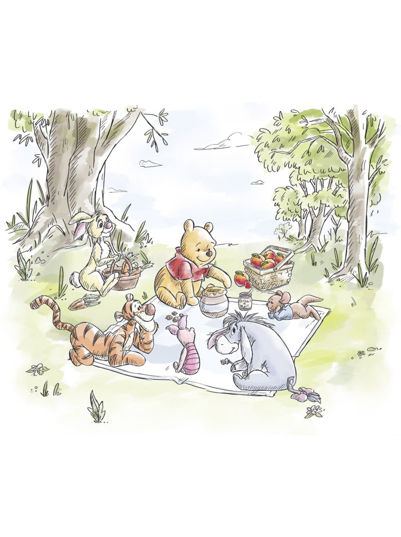 Papier peint panoramique - Disney Winnie l'ourson Nice for Picnics - Taille: 300 x 250 cm Multicolore - Kiabi