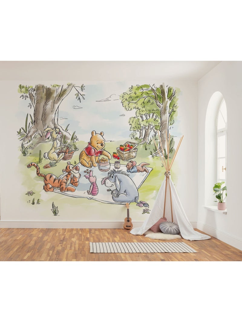 Papier peint panoramique - Disney Winnie l'ourson Nice for Picnics - Taille: 300 x 250 cm Multicolore - Kiabi