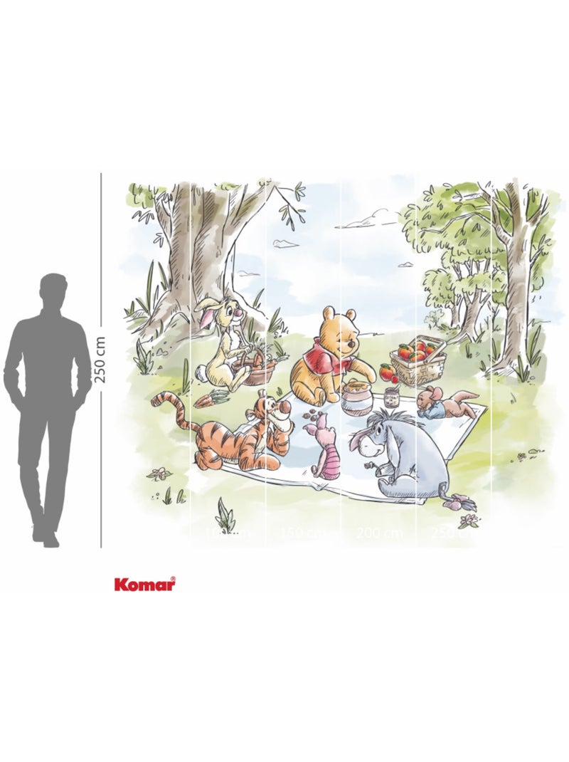 Papier peint panoramique - Disney Winnie l'ourson Nice for Picnics - Taille: 300 x 250 cm Multicolore - Kiabi