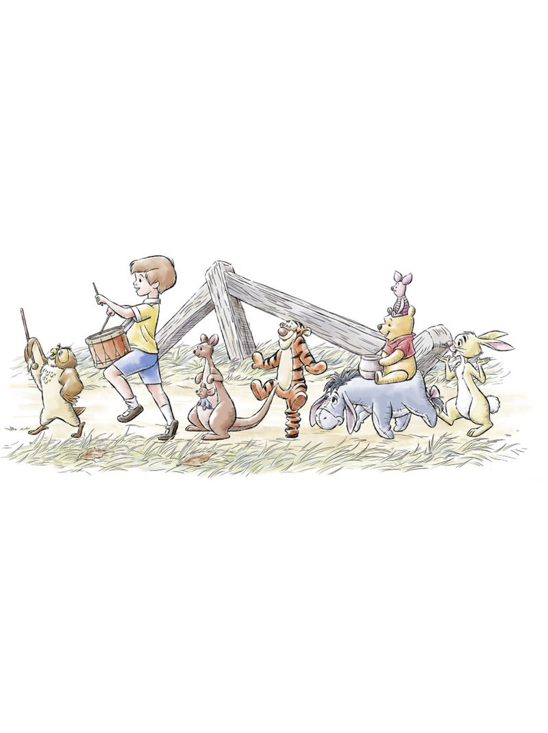 Papier peint panoramique - Disney Winnie l'ourson Walk Along Another Path - Taille: 250 x 100 cm Multicolore - Kiabi