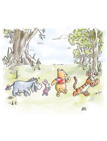 Papier peint panoramique - Disney Winnie l'ourson Walk Together - Taille: 300 x 250 cm