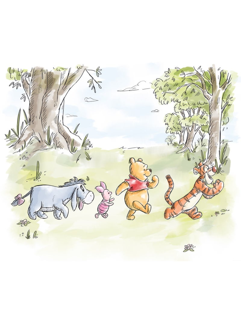 Papier peint panoramique - Disney Winnie l'ourson Walk Together - Taille: 300 x 250 cm Multicolore - Kiabi