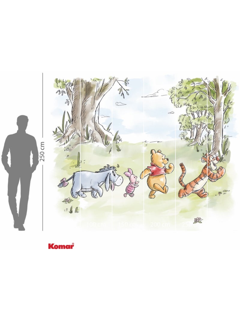 Papier peint panoramique - Disney Winnie l'ourson Walk Together - Taille: 300 x 250 cm Multicolore - Kiabi