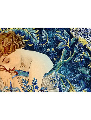 Papier peint panoramique - femme d'or - taille: 200 x 280 cm