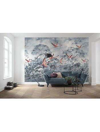 Papier peint panoramique - flamingos in the sky - taille: 400 x 280 cm