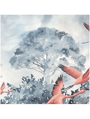 Papier peint panoramique - flamingos in the sky - taille: 400 x 280 cm
