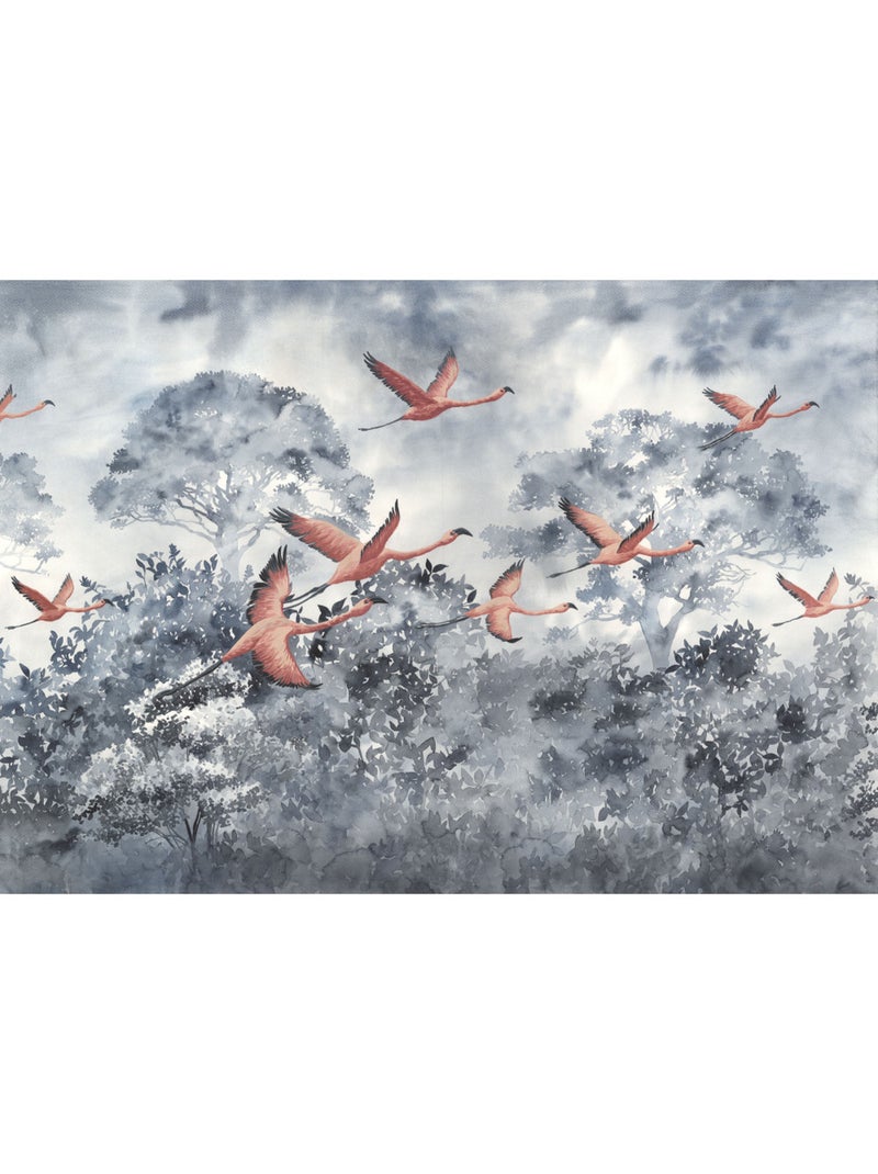 Papier peint panoramique - flamingos in the sky - taille: 400 x 280 cm Multicolore - Kiabi