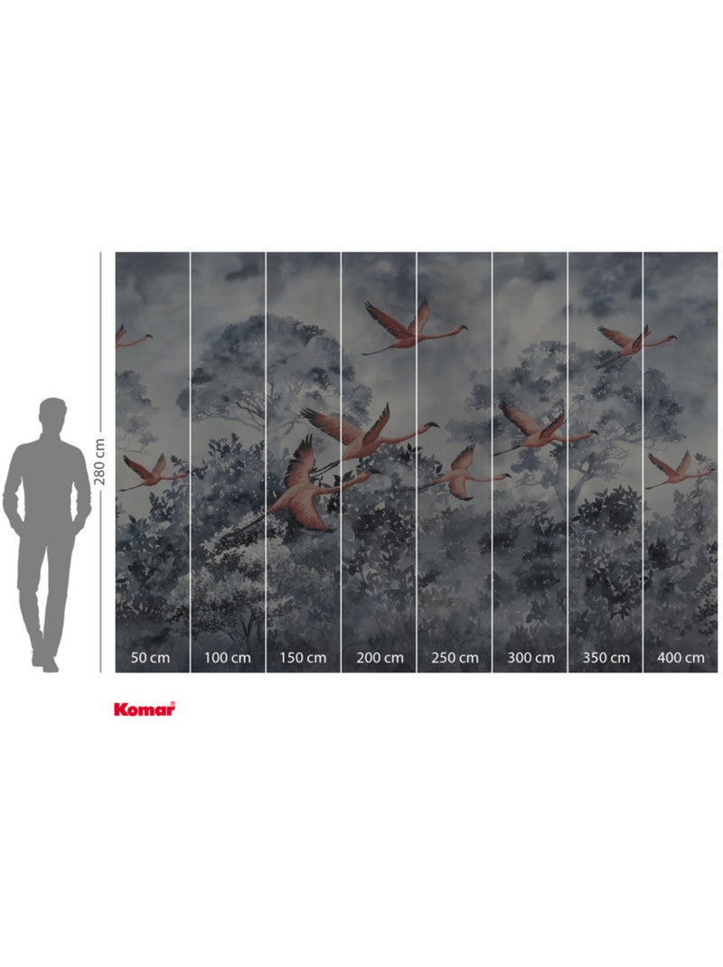 Papier peint panoramique - flamingos in the sky - taille: 400 x 280 cm Multicolore - Kiabi