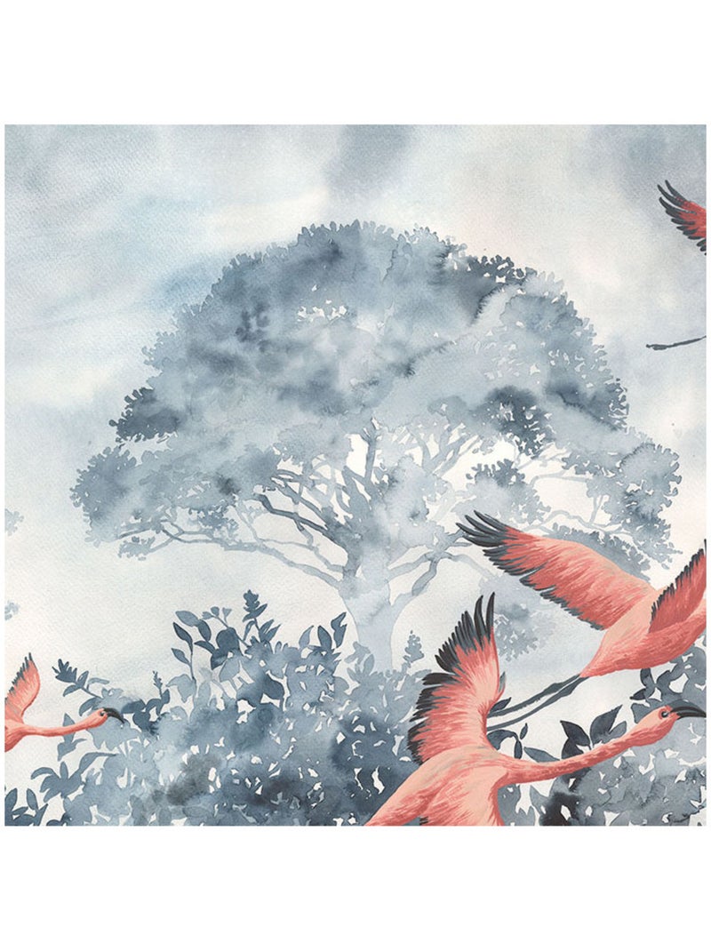 Papier peint panoramique - flamingos in the sky - taille: 400 x 280 cm Multicolore - Kiabi