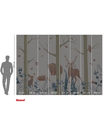 Papier peint panoramique - forest animals - taille: 400 x 280 cm