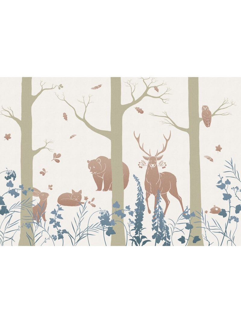 Papier peint panoramique - forest animals - taille: 400 x 280 cm Multicolore - Kiabi