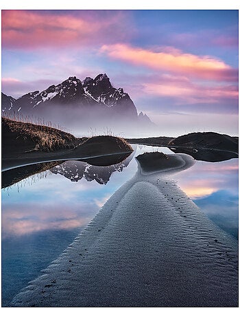 Papier peint panoramique - glowing vestrahorn - taille: 200 x 250 cm