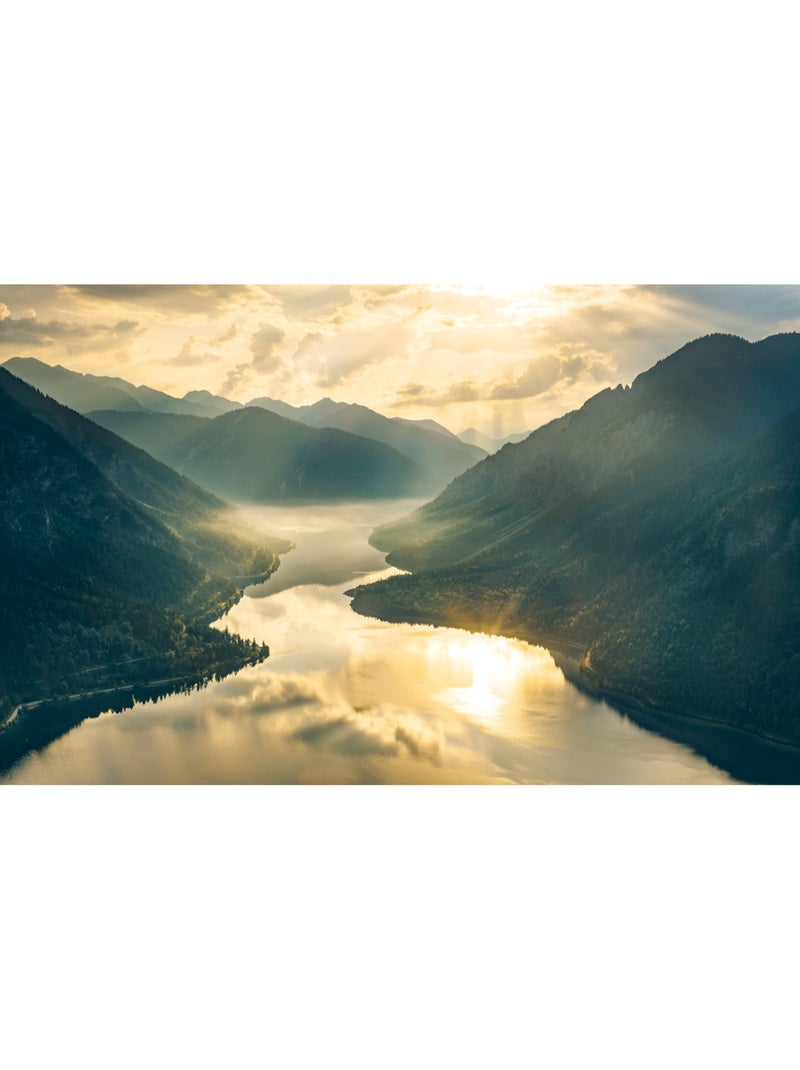 Papier peint panoramique - gold mountains - taille: 400 x 250 cm Multicolore - Kiabi