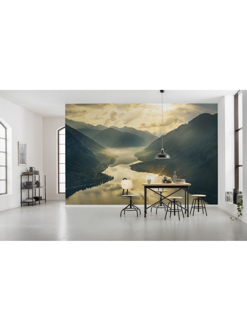 Papier peint panoramique - gold mountains - taille: 400 x 250 cm Multicolore - Kiabi