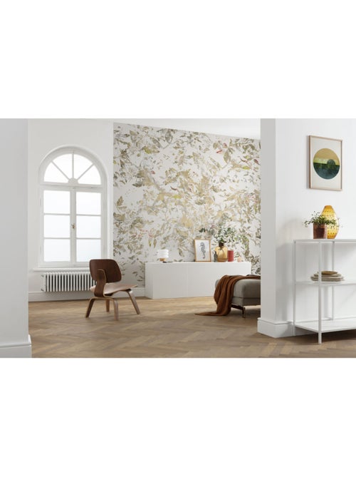 Papier peint panoramique - golden feathers - taille: 300 x 280 cm - Kiabi