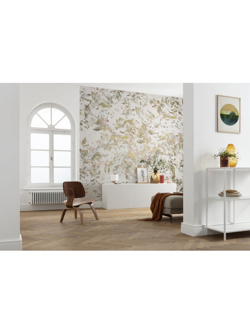 Papier peint panoramique - golden feathers - taille: 300 x 280 cm Multicolore - Kiabi