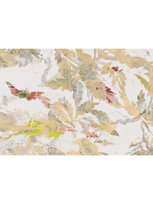 Papier peint panoramique - golden feathers - taille: 300 x 280 cm - Kiabi