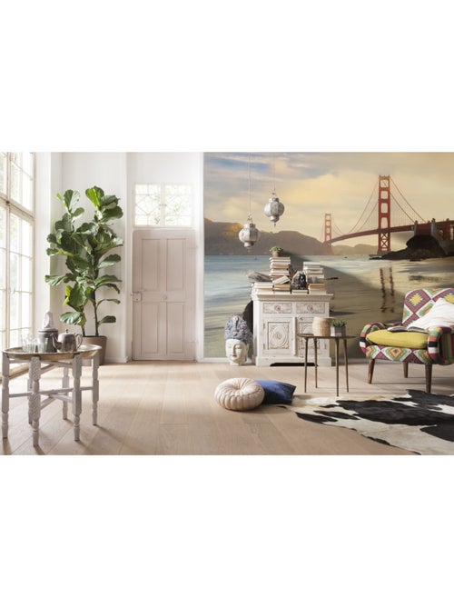 Papier peint panoramique - golden gate - taille: 400 x 250 cm - Kiabi