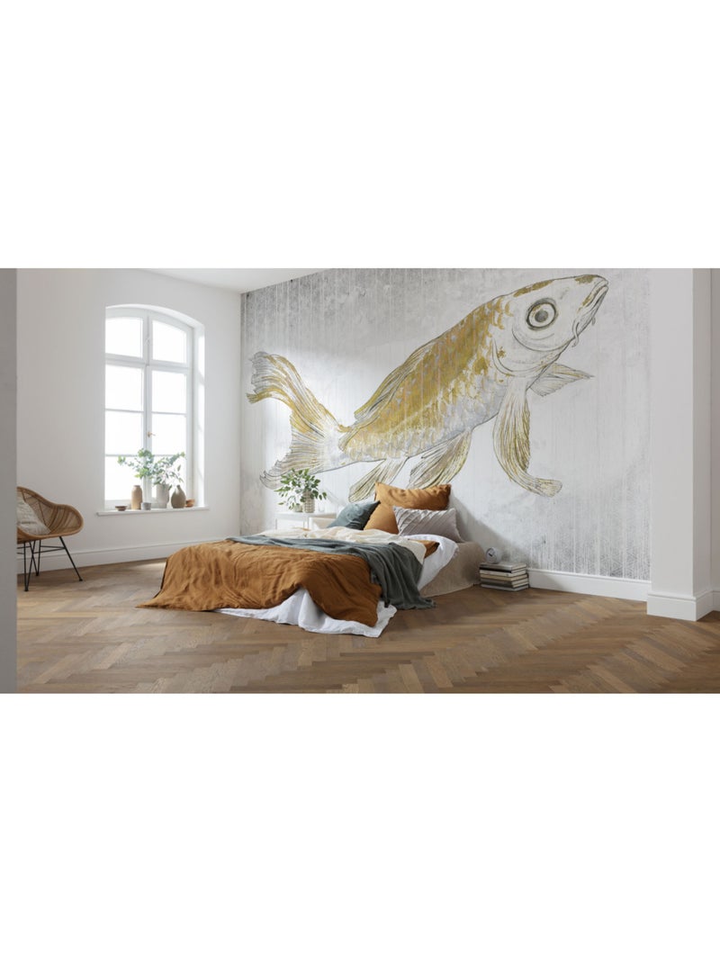 Papier peint panoramique - golden koi - taille: 400 x 280 cm Multicolore - Kiabi