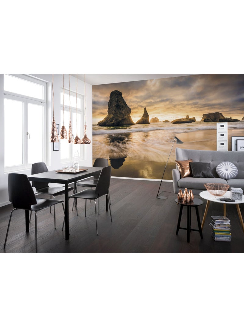 Papier peint panoramique - golden stacks - taille: 400 x 250 cm Multicolore - Kiabi