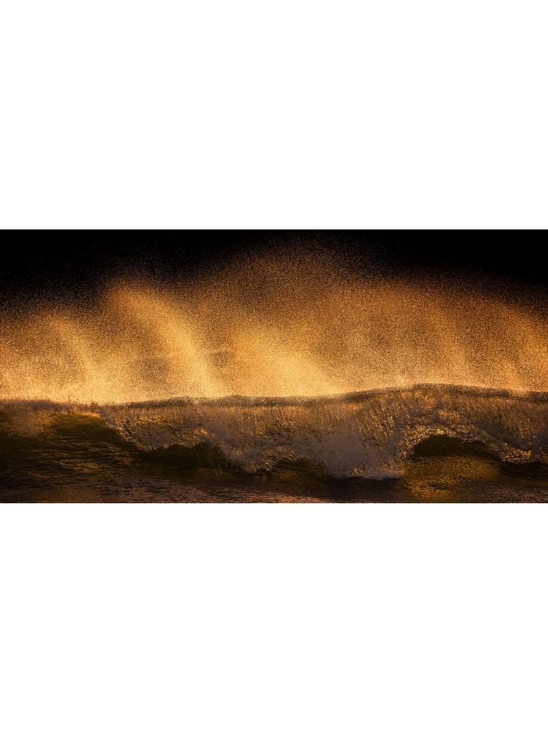 Papier peint panoramique - golden wave - taille: 200 x 100 cm Multicolore - Kiabi