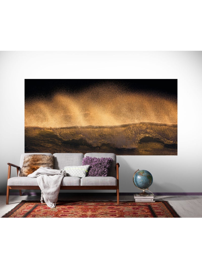 Papier peint panoramique - golden wave - taille: 200 x 100 cm Multicolore - Kiabi