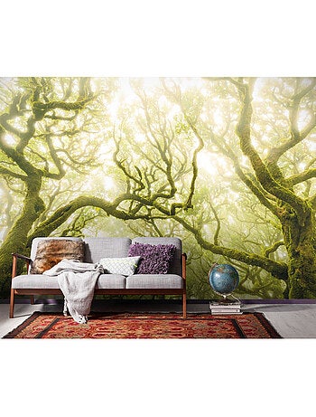 Papier peint panoramique - green fire - taille: 400 x 250 cm