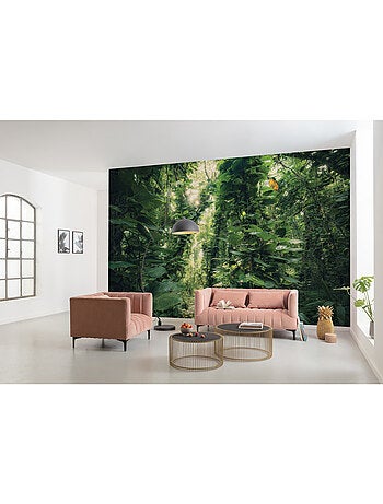 Papier peint panoramique - green leaves - taille: 450 x 280 cm