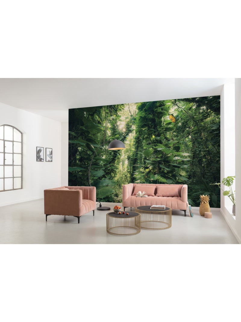 Papier peint panoramique - green leaves - taille: 450 x 280 cm Multicolore - Kiabi